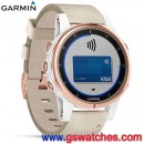 已完售,GARMIN fenix 5s Plus,玫瑰金錶圈搭米色皮革錶帶(公司貨,保固1年):::多功能運動GPS手錶,搭載地圖,訓練指標,音樂