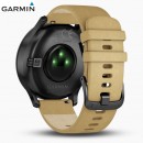 已完售,GARMIN vivomove-hr-premium-balcktan典雅款─ 邃黑-淺棕色皮革錶帶 (全尺寸)(公司貨,保固1年):::指針智慧腕錶,步數,卡路里,距離,心率,熱血