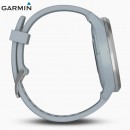 已完售,GARMIN vivomove-hr-sport-seafoam-silver運動款─流光銀-淺藍色矽膠錶帶(小/中)(公司貨,保固1年):::指針智慧腕錶,步數,卡路里,距離,心率