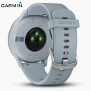 已完售,GARMIN vivomove-hr-sport-seafoam-silver運動款─流光銀-淺藍色矽膠錶帶(小/中)(公司貨,保固1年):::指針智慧腕錶,步數,卡路里,距離,心率