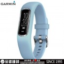 已完售,GARMIN vivosmart-4-blue晴空藍搭金屬灰錶圈(小中) (公司貨,保固1年):::智慧健康心率手環,震動提示vívosmart4