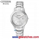 已完售,CITIZEN FE1081-59A(公司貨,保固2年):::Eco-Drive METAL錶環光動能對錶系列(女錶),日期顯示,免運費,刷卡不加價或3期零利率,FE108159A
