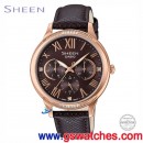 客訂商品,CASIO SHE-3058PGL-5AUDR(公司貨,保固1年):::Sheen,時尚女錶,日期,星期,24小時指針,刷卡不加價或3期零利率,SHE3058PGL