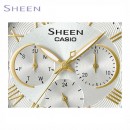 客訂商品,CASIO SHE-3058SG-7AUDR(公司貨,保固1年):::Sheen,時尚女錶,日期,星期,24小時指針,刷卡不加價或3期零利率,SHE3058SG