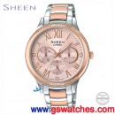 客訂商品,CASIO SHE-3058SPG-4AUDR(公司貨,保固1年):::Sheen,時尚女錶,日期,星期,24小時指針,刷卡不加價或3期零利率,SHE3058SPG